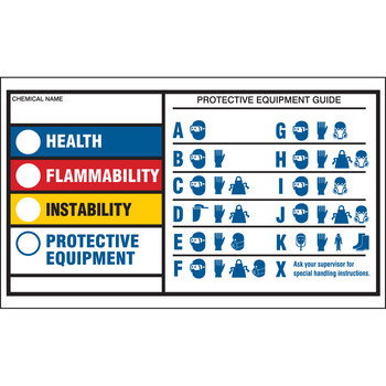 Picture of Brady Black / Blue / Red / Yellow on White Rectangle Self-Laminating, Write-On Polyester 60332 Right-To-Know Label (Main product image)