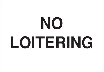 Picture of Brady B-401 High Impact Polystyrene Rectangle White English Loitering Sign part number 22225 (Main product image)