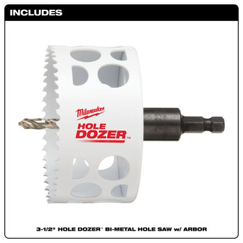 Milwaukee HOLE DOZER Hole Saw 49-56-9682 - 3/5 TPI - 3 1/2 in Diameter - Bi-Metal