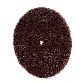 3M Scotch-Brite HS-DC Non-Woven Aluminum Oxide Deburring Disc - Medium Grade - Arbor Attachment - 8 in Diameter - 1/2 in Center Hole - Shipping Container Weight: 3.75 lb - 27746