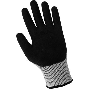 Global Glove Samurai Tuffalene CR913MF Salt and Pepper/Black Medium Cut-Resistant Gloves - ANSI A4 Cut Resistance - Nitrile Palm & Fingers Coating - CR913MF/MD