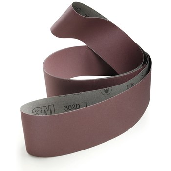 3M 302D Coated Aluminum Oxide Brown Sanding Belt - Cloth Backing - J Weight - P220 Grit - Very Fine - 2 in Width x 132 in Length - 30725