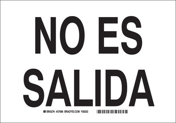 Picture of Brady B-401 High Impact Polystyrene Rectangle White Spanish No Exit Sign part number 38816 (Main product image)