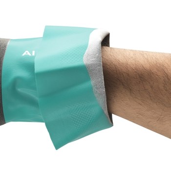 Ansell AlphaTec 58-430 Green/Gray 7 Supported Chemical-Resistant Glove - 12 in Length - Rough Finish - 10 mil Thick - 58-430/SZ 7