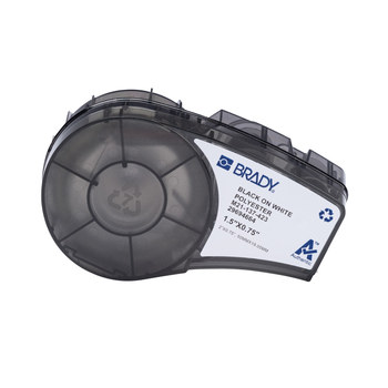 Picture of Brady M21 Black on White Polyester M21 Thermal Transfer 152099 Die-Cut Thermal Transfer Printer Cartridges (Main product image)