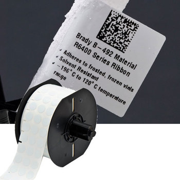 Picture of Brady White Nylon Thermal Transfer B33-143-499 Die-Cut Thermal Transfer Printer Label Roll (Main product image)