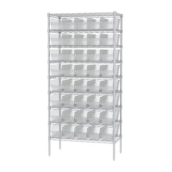 Picture of Akro-Mils AWS183630098SC Shelfmax 2000 lb Adjustable Clear Chrome Steel Open Fixed Shelving System (Main product image)
