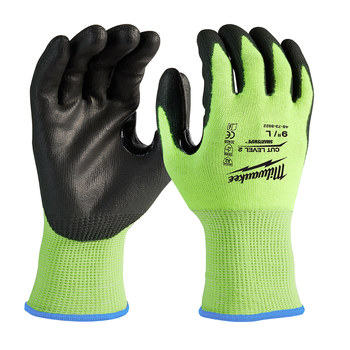 Milwaukee SMARTWIPE High Visibility Yellow Large Polyurethane Cut-Resistant Glove - ANSI Cut Level 2 Cut Resistance - 48-73-8922