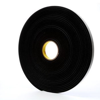 3M 4504 Single Sided Foam Tape 03319, 3/4 in x 18 yd, Black | RSHughes.com