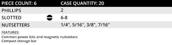 Vega Tools Driver Bit Set V4N2B - 01574