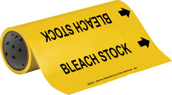 Picture of Brady Black on Yellow Vinyl 52644 Self-Adhesive Pipe Marker (Main product image)
