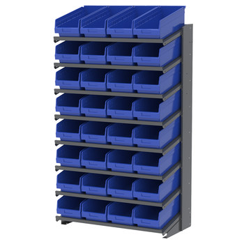 Picture of Akro-Mils APRS18088 APRS 900 lb Blue Gray Powder Coated Steel 16 ga Single Sided Fixed Rack (Main product image)
