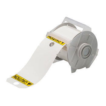 Picture of Brady Black / Yellow on White Outdoor Polyester Thermal Transfer 121545 Continuous Thermal Transfer Printer Label Roll (Main product image)