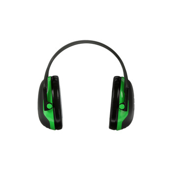 3M Peltor X Series X1A Black/Green Over Head Foam Protective Earmuffs - 22 dB NRR