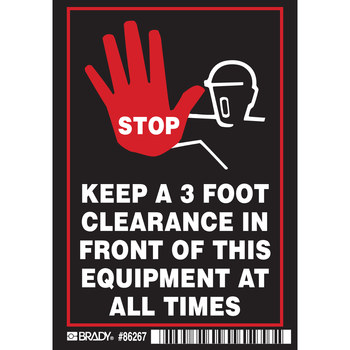 Picture of Brady Red / White on Black Laminated Polyester 86267 Equipment Safety Label (Main product image)