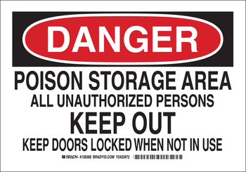 Picture of Brady B-555 Aluminum Rectangle White English Hazardous Material Sign part number 126366 (Main product image)