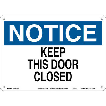 Picture of Brady B-563 High Density Polypropylene Rectangle White English Door Sign part number 116204 (Main product image)
