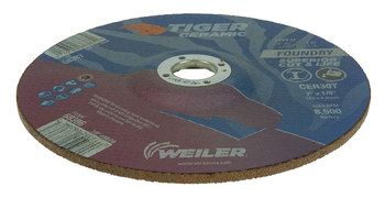 Weiler Tiger Ceramic Depressed-Center Grinding Wheel 68386 - 7 in - Ceramic - 30 - T