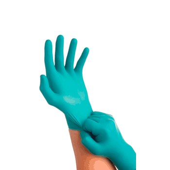 Picture of Ansell TouchNTuff 92-615 Blue Medium Nitrile Chemical-Resistant Glove (Main product image)