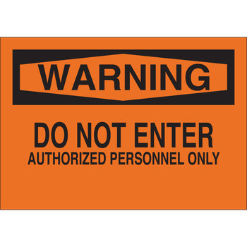 Picture of Brady B-401 High Impact Polystyrene Rectangle Orange English Restricted Area Sign part number 22195 (Main product image)