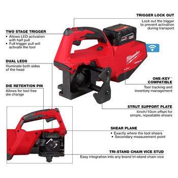 Milwaukee M18 FORCE LOGIC Lithium-Ion Battery Single Channel Strut Shear Kit - 2933-21