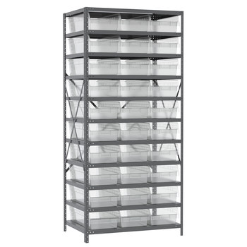 Picture of Akro-Mils AS2479014SC 550 lbs Fixed Clear Gray Powder Coated Steel 22 ga Open Fixed Shelving (Main product image)