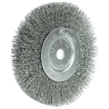 Weiler 01055 Wheel Brush - 6 in Dia - Crimped Steel Bristle
