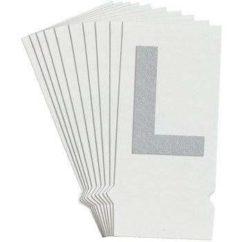 Picture of Brady Quik-Lite White Reflective Outdoor 9740-L Letter Label (Main product image)