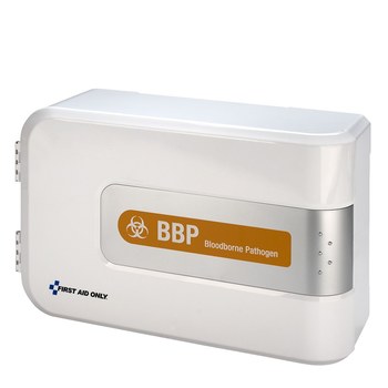 First Aid Only Bloodborne Pathogen Station - 5.25 in Width - 15.5 in Length - 9.75 in Height - Plastic Case Construction - 092265-91103