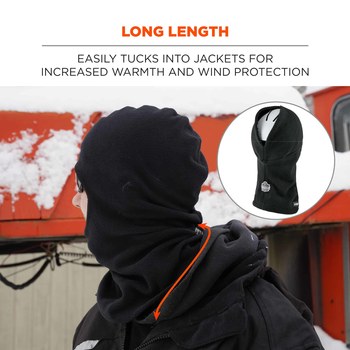 Ergodyne N-Ferno 6893ZI Black Universal Fleece Cold Weather Balaclava Hood - 720476-16893