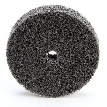 3M Scotch-Brite XL-UW Unitized Silicon Carbide Soft Deburring Wheel - Fine Grade - Arbor Attachment - 2 in Diameter - 1/4 in Center Hole - 1/2 in Thickness - 13715