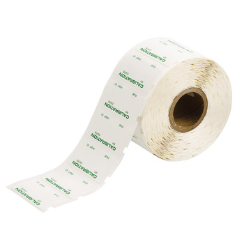 Picture of Brady Green on White Vinyl Thermal Transfer CLWO-217-3 Die-Cut Thermal Transfer Printer Label Roll (Main product image)