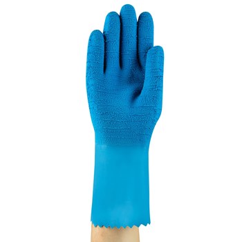 Ansell AlphaTec 62-401 Blue 8 Supported Chemical-Resistant Gloves - 13 in Length - Smooth Finish - 1.35 mm Thick