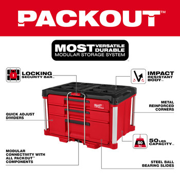 Milwaukee PACKOUT 14.3 in Multi-Depth Tool Box 48-22-8447 - 4 Drawer - Plastic