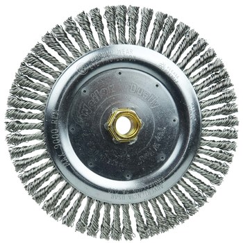 Weiler Dually 79810 Wheel Brush - 7 in Dia - Knotted - Stringer Bead Stainless Steel Bristle