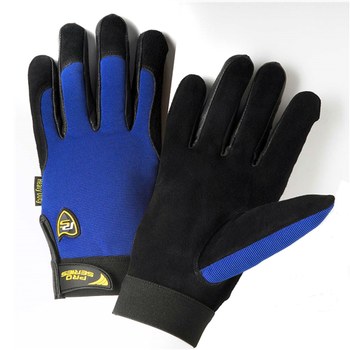 Picture of West Chester Pro Series 86000 Black/Blue Medium Grain, Split Cowhide Leather Full Fingered Work Gloves (Main product image)