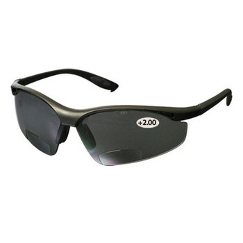Picture of PIP Bouton Optical Mag Readers 250-25 Gray Black Universal Polycarbonate Magnifying Reader Safety Glasses (Main product image)