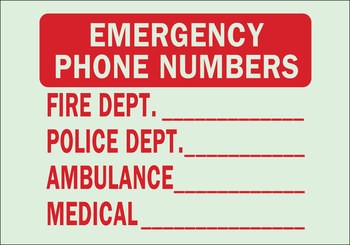 Picture of Brady Bradyglo B-347 Polyester / Polystyrene Rectangle English Fire Department Sign part number 80279 (Main product image)