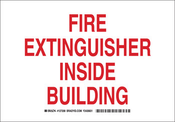 Picture of Brady B-401 High Impact Polystyrene Rectangle White English Fire Equipment Sign part number 127210 (Main product image)