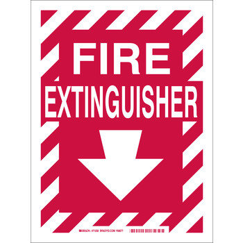 Picture of Brady B-120 Fiberglass Reinforced Polyester Rectangle White English Fire Equipment Sign part number 71038 (Main product image)