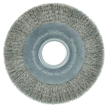 Weiler 03590 Wheel Brush - 8 in Dia - Crimped Stainless Steel Bristle