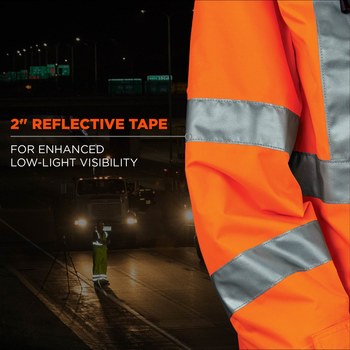 Ergodyne Glowear Rain Jacket 8365 24314 - Size Large - High-Visibility Orange