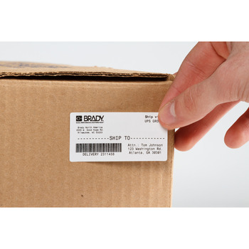 Brady i61-19-402-3 Die-Cut Printer Label Roll - 3 in x 2 in - Paper - White - B-402 - 64598