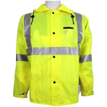 Picture of Global Glove GLO-1400 Lime Large Polyurethane Rain Jacket (Main product image)