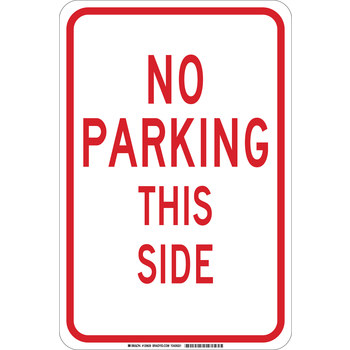 Picture of Brady B-555 Aluminum Rectangle White English Parking Restriction, Permission & Information Sign part number 129627 (Main product image)