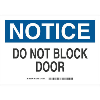 Picture of Brady B-120 Fiberglass Reinforced Polyester Rectangle White English Door Sign part number 132058 (Main product image)