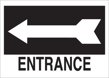 Picture of Brady B-401 High Impact Polystyrene Rectangle Black English Entrance Sign part number 25768 (Main product image)