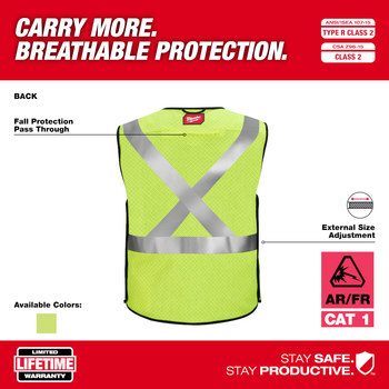 Milwaukee GLENGUARD High-Visibility Vest 48-73-5212 - Size Large/XL - Yellow - 60416