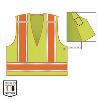 Ergodyne Glowear High-Visibility Vest 8245PSV 23395 - Size Large/XL - High-Visibility Lime