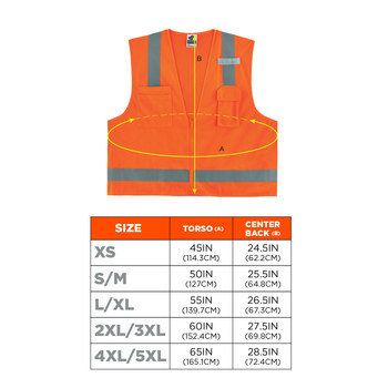Ergodyne Glowear High-Visibility Vest 8249Z 24015 - Size Large/XL - High-Visibility Orange